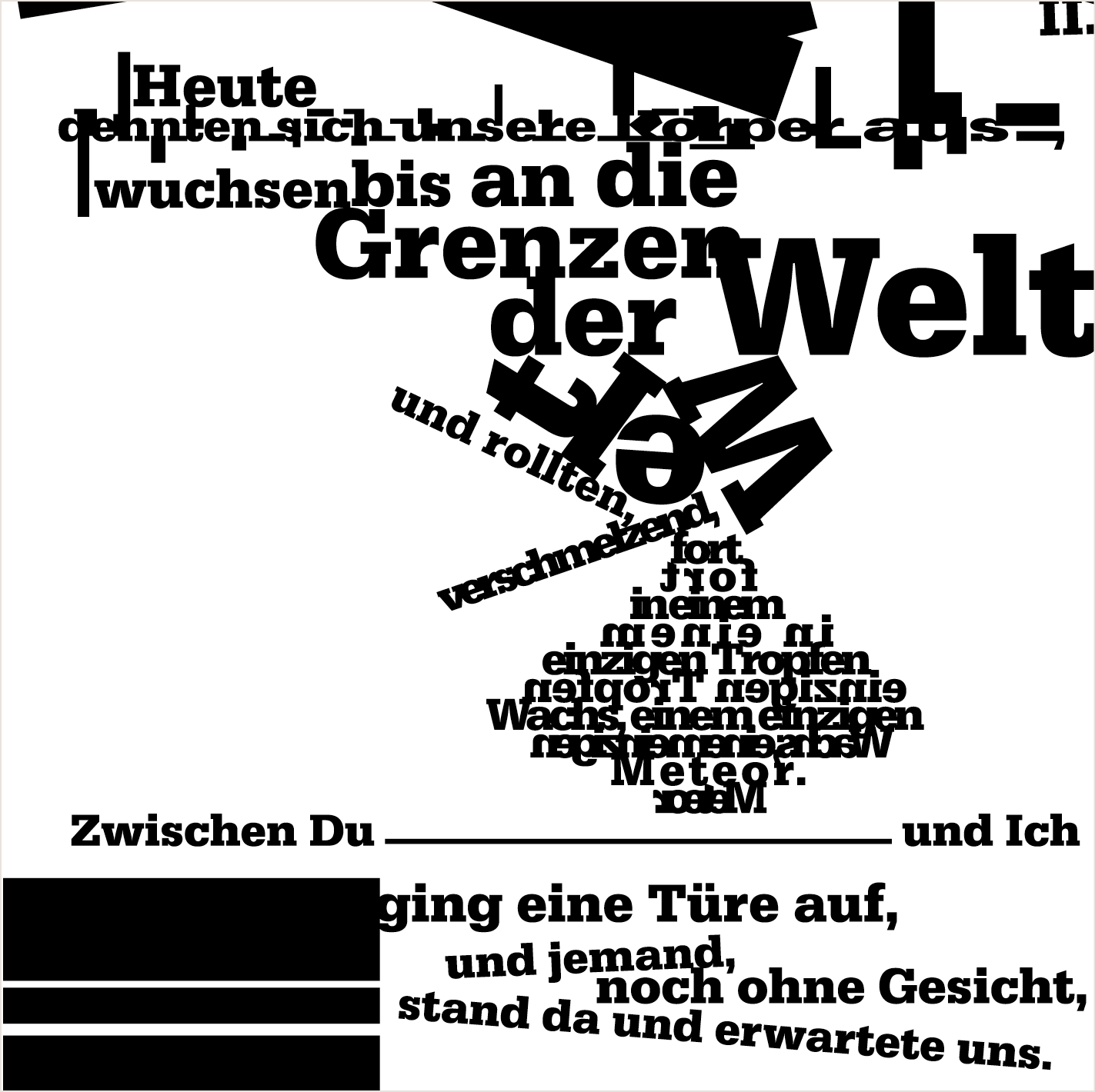 8. September, Gedicht von Pablo Neruda, 2-teiliges Gedichtbild, Entwurfsskizze