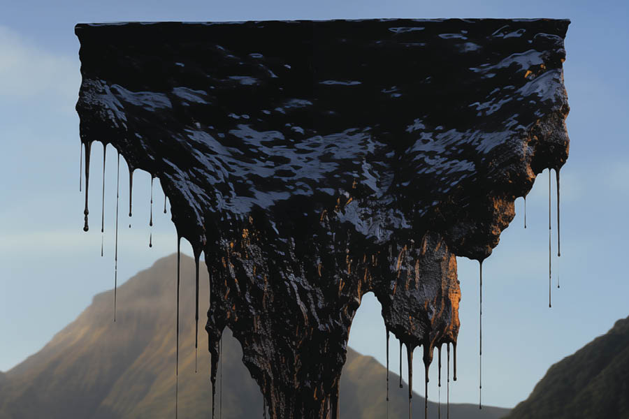 Ingo Moeller Big Oil, Bildausschnitt eines Bildes, das rein digital produziert wurde, Fine-Art-Print Diasec, Fotografie Born Digital